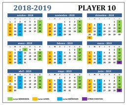 Calendario Player 10